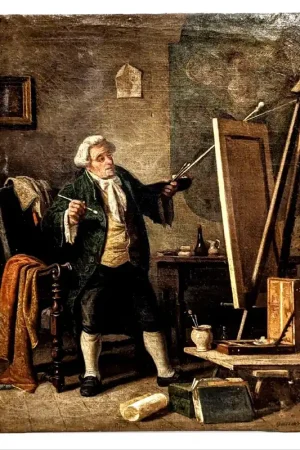 Huile Sur Toile XIXème Atelier d'Artiste  signée Commander Vite